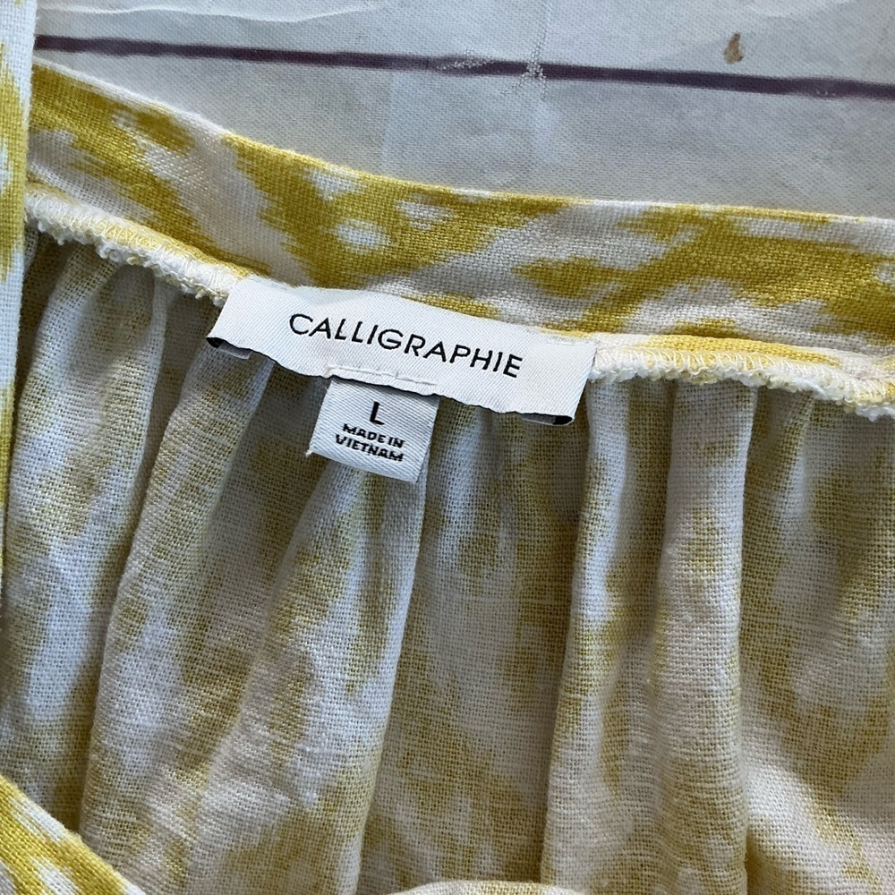 Calligraphie Yellow and White Boho Top & Shorts Set - Picture 8 of 12